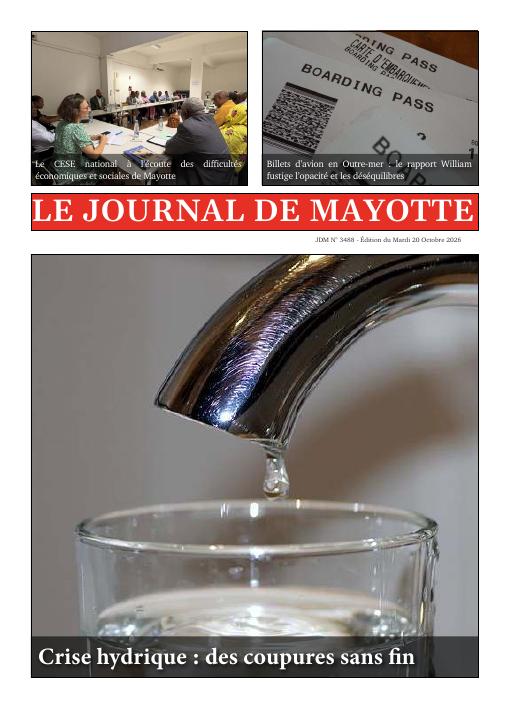 Une du Journal de Mayotte n° 3488