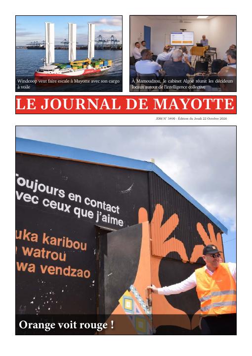 Une du Journal de Mayotte n° 3490
