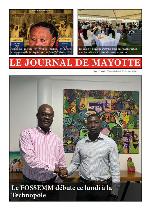Une du Journal de Mayotte n° 3492