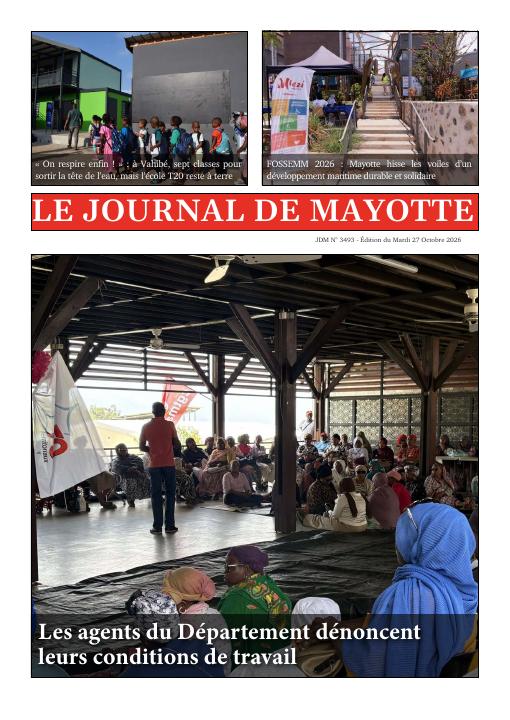 Une du Journal de Mayotte n° 3493
