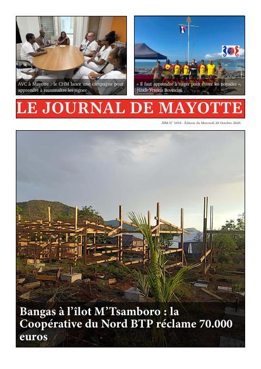 Une du Journal de Mayotte n° 3494