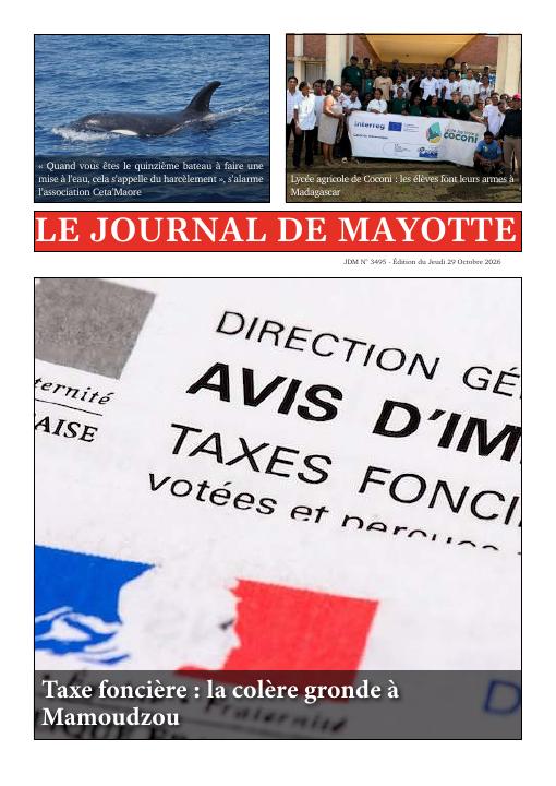 Une du Journal de Mayotte n° 3495
