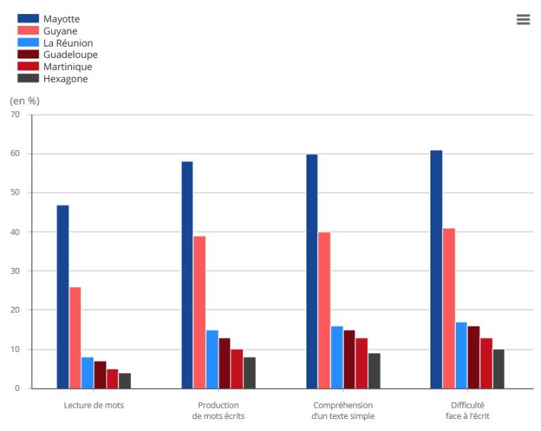 rapport, Insee, lecture, difficultés, Mayotte