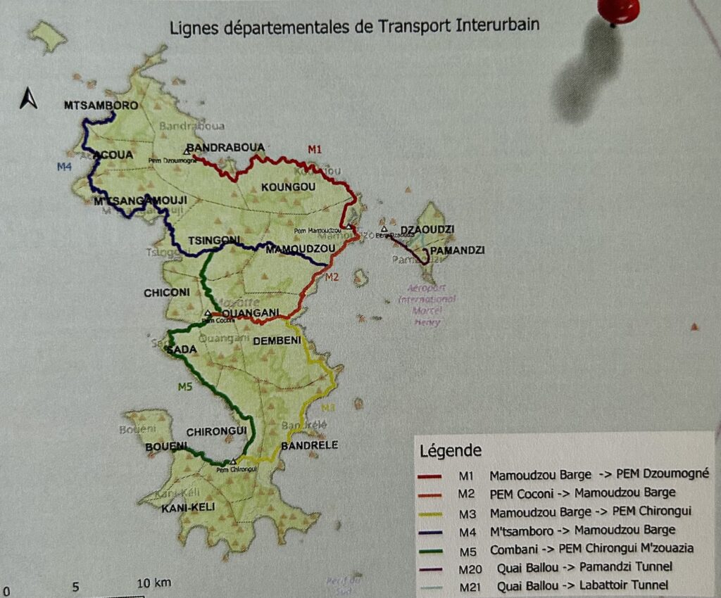 Mayotte, réseau de bus, interurbain, M'Safara,