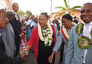 Anchya Bamana recevait la ministre de la justice Christiane Taubira à Sada le mardi 14 octobre 2014