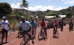Le comité régional de cyclisme organisait des démonstration de course poursuite. 5 clubs mahorais sont affilié au comité