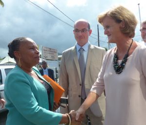 Lors du passage de la ministre Taubira
