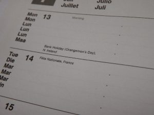 Calendrier fête nat