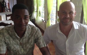 Avec son professeur Patrick Grondin