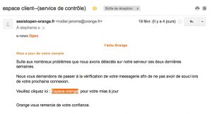 Mail frauduleux orange