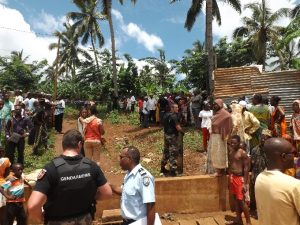 Quelques tensions avec les habitants du quartier de Badjoni, à Combani, à proximité des lieux du drame