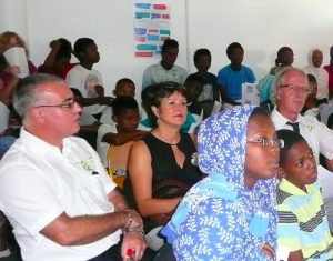 Le principal Fabrice Alvarez, Nathalie Costantini et Patrick Courtin