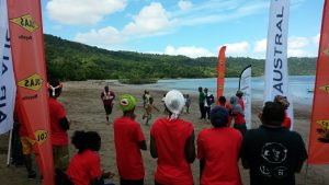 L'arrivée du Mahoraid 2015 sur la plage de Mzouazia