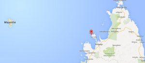 Capture d'écran Google Map du lieu du naufrage de l'embarcation malgache