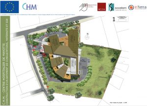 Le plan de masse avec des espaces extérieurs réservés pour les futurs développements du site