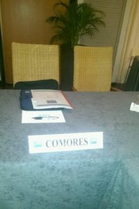 Chaise vide pour les Comores lors de la réunion des ministres des sports (Crédits photo: JIR)