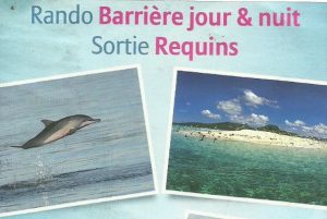 Le dépliant d'un opérateur du lagon qui propose des randos barrière jour et nuit parfaitement hors cadre légal