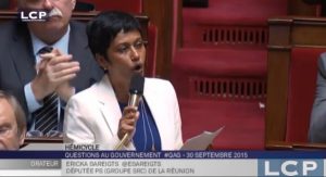 Ericka Bareigts dans l'hémicycle ce mercredi (capture d'écran LCP)