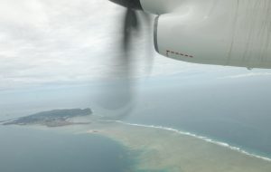 Petite Terre vue depuis le 1er vol du Let entre Mayotte et Anjouan ce mercredi