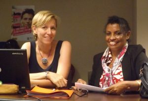 Cécile Perron, la directrice déléguée du PNM, avec la nouvelle présidente Bichara Bouhari Payet