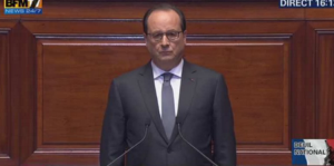 François Hollande devant le congrés à Versailles (Capture d'écran: BFMTV)