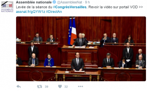 François Hollande devant le congrés à Versailles T AN