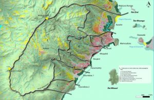 La limite des unités paysagères dans la commune de Mamoudzou (Image: cabinet JNC Sud)