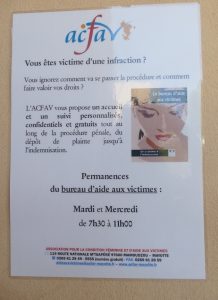 ACFAV Aide aux victimes TGI