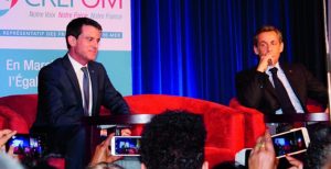 Manuel Valls et Nicolas Sarkozy au dîner annuel du CreFOM (Photo: JIR)