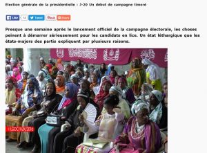 Début de campagne particulier selon la Gazette des Comores
