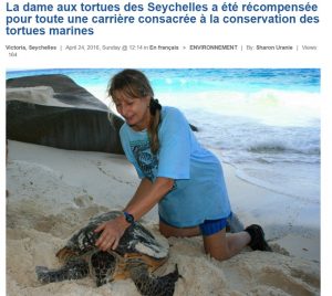 La dame aux tortues des Seychelles