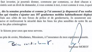 "L'assurance de mon espérance", la formule de politesse de Seymour Morsy aux maires