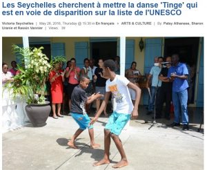La danse Tinge aux Seychelles