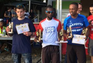  Le podium du Mahoraid 2016: Soulaïmana Riziki entouré de Matthieu Craff et Ouildane Idrissa