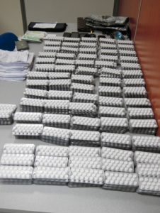 Plus de 15.000 comprimés d'Artane lors d'une saisie à La Réunion au début du mois d'avril (Photo: JIR)