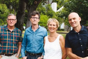 Messieurs Onde, Tron, Ramez et Madame Swartebroeckx de l'intersyndicale (Photo: TS/JIR)
