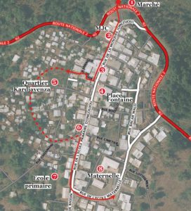 Ongoujou: Le marché et la ville en dur à droite, Kardjavenza à droite