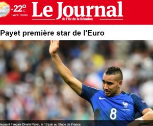 Dimitri Payet à La Une du Journal de La Réunion