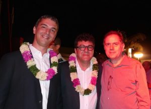 Mauro Lisa, entouré de Damien Rietsch et de Thierry Galarme