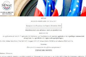  Proposition de résolution européenne du Sénat en faveur de l'agriculture Outre-mer