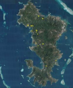 La répartition à Mayotte du Râle de Cuvier