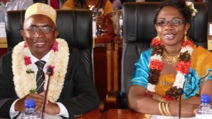 Armamie Abdoul Wassion aux côtés de son binôme Mohamed Sidi, lors de leur élection en 2015