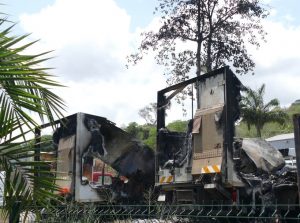 Les camions incendiés tôt dans la matinée chez Panima