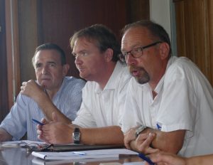Da gauche à droite : "Michel Jousset, Bertrand Laviec et Jean-Michel Ronon