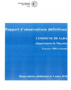Sada: Le rapport qui accable la gestion de la commune depuis 2009