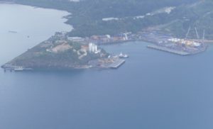 Le port de Longoni vu d'avion