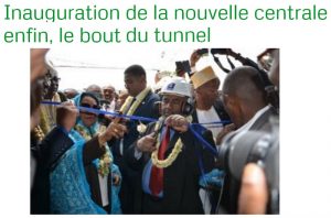 La Une du journal Al Watwan, saluant l'inauguration de la centrale électrique
