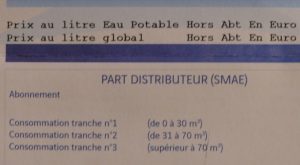 La mention "potable" a disparu dans le sud