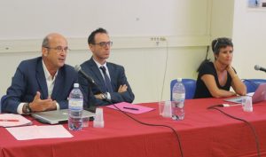 Frédéric Tupin, directeur de l' ESPE de la Réunion ,Aurélien Siri, directeur du CUFR et Nathalie Costantini, vice-recteur