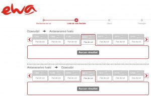 Plus aucun vol n'est accessible au départ de Mayotte vers Tananarive avec EWA